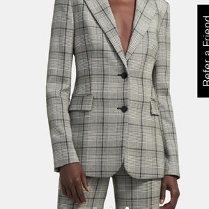 NWT Theory Single-Breasted Blazer in Plaid